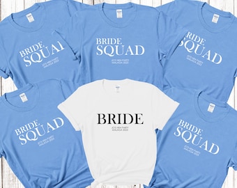 Custom Personalised Hen Party T shirts BRIDE SQUAD Bridal Party Shirts Personalised Matching Tribe Bachelorette Hen Party Tops Bride To Be H