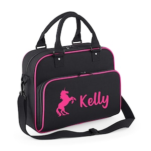 Personalised Name Unicorn Junior Dance Bag School Dance Girls Ballet Tap Urban Street Girls Boys Adult Storage Dance Class Kit Bag