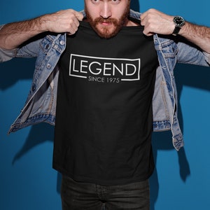Legend Since Custom Year Mens/Adults Novelty Tshirt - Funny/Joke/Gift/Theme/Present/Birthday/Milestone