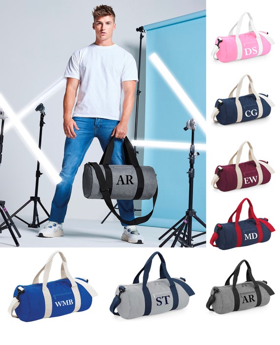 Personalised Custom INITIAL MONOGRAM Barrel Bag Sports Bag 