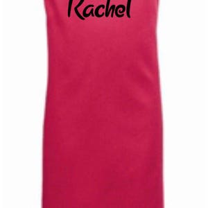 Personalised Kids Childrens Chef Name Apron Baking Cooking Novelty Gift Child Personalized Custom Baking Cookery Fan Hot Pink -Black Text