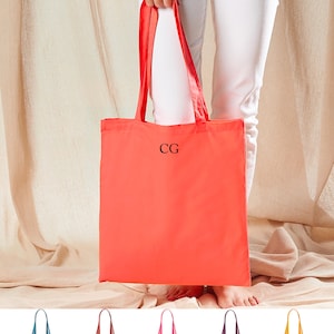 Personalised Initial Small Monogram Lightweight Cotton Tote Bag,Shopping Bag, Work Bag, Study Bag, Holiday, Custom Tote, Personalized Tote