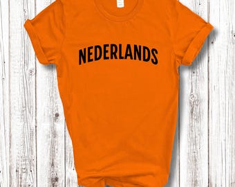 Camiseta Holanda Países Baixos Adultos - Camiseta Patriótica para Apoio ao Esporte Nacional Unissex - Camiseta Masculina e Feminina para Futebol - Fantasia/Futebol