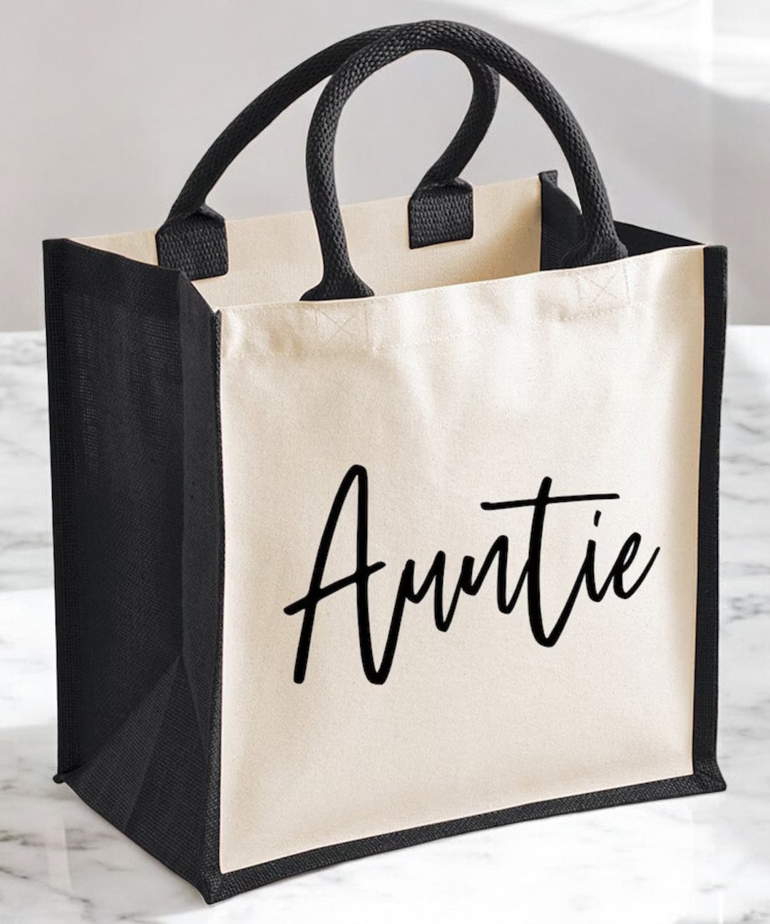 CafePress 'Best Auntie Ever' Tote Bag - Natural Canvas Reusable Shopping Bag, Two Sizes Available - View #6