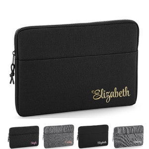 Gepersonaliseerde naam laptoptas van 13 of 15 inch, hoek met scripttekst, laptoptas, naam laptoptas, aangepaste laptoptas, universiteit,