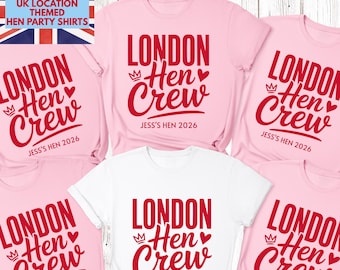 Personalised London Hen Party T shirts Team Bride Bridal Party Shirts Themed Bachelorette Hen Party Top Bride To Be Crew
