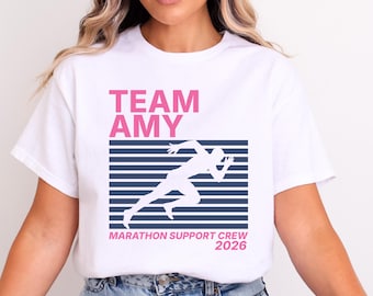 Personalised Marathon Support Crew T-Shirt | Custom Team Name And Year Retro Running Tee