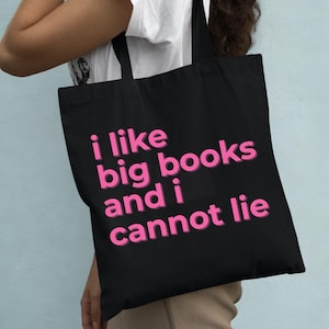 I Like Big Books Black Cotton Reading Gift Bookworm Bag Funny Book Lover Tote