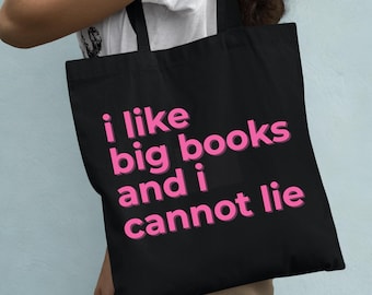 Ich mag große Bücher schwarz Baumwolle Lese Geschenk Bücherwurm Tasche lustige Buch-Liebhaber-Tasche