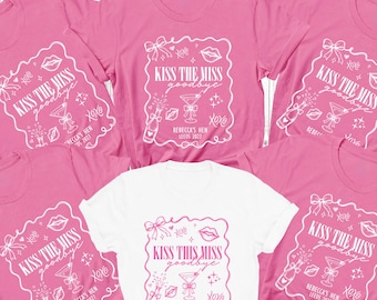 Personalisierte Hen Party Shirts 'Kiss The Fräulein Auf Wiedersehen' Braut & Team Passende benutzerdefinierte Bachelorette Outfit Brautdusche Tops
