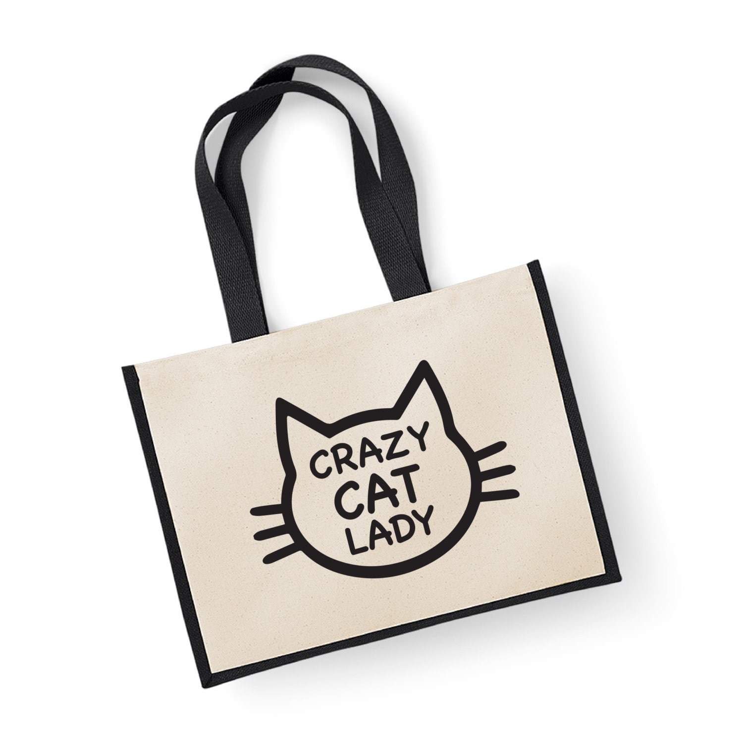 Riverside Cat Tote Bag|Customized Name Canvas Bag|Personalized Text Handbag|Special Anniversary Gift|Customized Canvas Shoulder Bag