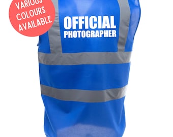 Official Photographer Enhanced Visibility Vest - Hi Viz - Hi Viz - Safety Reflective Vest Event Attire Jacket Cover Business Uniform Wedding