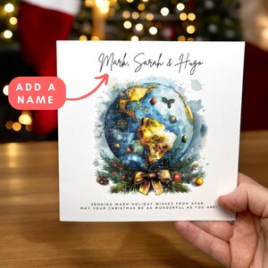Personalisierte Weihnachtskarte für die Lieben im Ausland Freund Verwandte Übersee Auswandern Ex-Pat Festliche Grüße Distant Freunde Familie