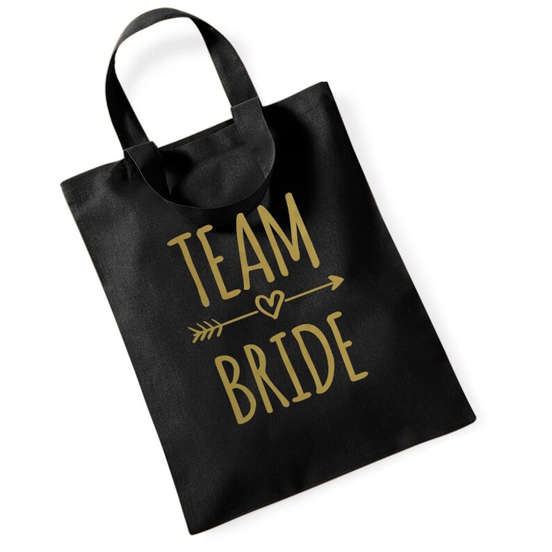 Team Bride Small Short Handle Tote Bag Gift Hen Party Wedding Bridal Shower Rose Gold Wedding Party Bride Bridesmaid Maid of Honour