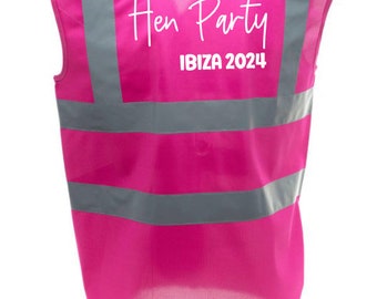 Hen Party Personalised Pink Hi Viz Visibility Vest Bachelorette Bride Wedding Bridal Hen Party Costume Outfit Funny Dress Up Bride To Be