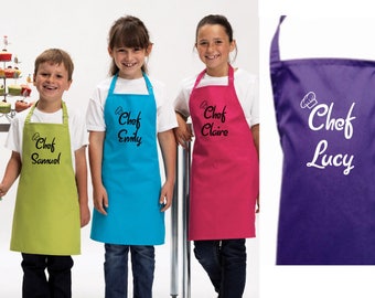 Personalised Kids Childrens Chef (Name) Apron Baking Cooking Novelty Gift Child Personalized Custom Baking Cookery Fan