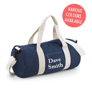 Personalised Custom NAME Barrel Bag, Sports Bag, Gym, Dance, Holdall, Weekend, Overnight Bag, Personalized, Yoga,  School