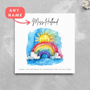 Personalisierte Danke Wichtiger Teil meiner Geschichte Karte Regenbogen Danke Benutzerdefinierte Name Lehrer Betreuer Krankenschwester Lehr Assistent Kindertagesmutter