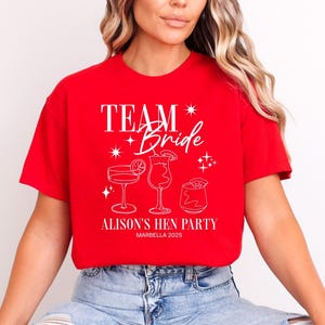 Personalised Hen Party T shirts Team Bride Bridal Party Shirts Personalised Matching Tribe Bachelorette Hen Party Tops Bride To Be Custom Team Bride