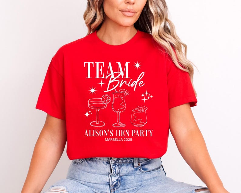 Personalised Hen Party T shirts Team Bride Bridal Party Shirts Personalised Matching Tribe Bachelorette Hen Party Tops Bride To Be Custom Team Bride