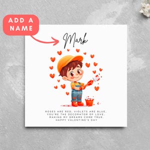Personalisierte Valentinstag Karte Maler Dekorateur Partner Ehemann Freund Verlobte Lustige Karte Cartoon Paint Art Renovation Valentine
