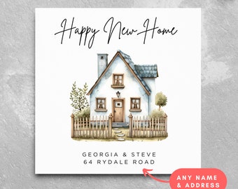 Happy New Home Personalised Greeting Card Moving In Customised Housewarming Card - Personalized New Home Gift New Homeowners Moving House WH