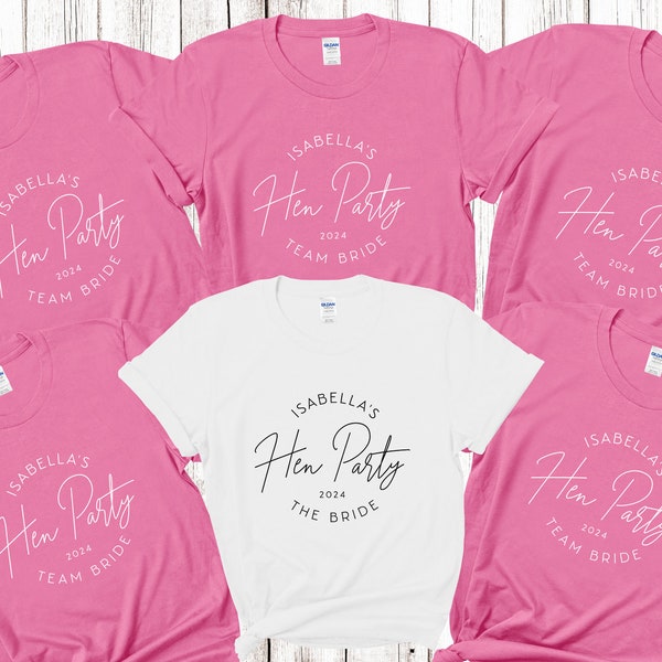 Custom Personalised Hen Party T shirts Team Bride Bridal Party Shirts Personalised Matching Tribe Bachelorette Hen Party Tops Bride To Be A3