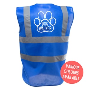 Dog Walker Enhanced Visibility Vest - Hi Viz - Hi Viz - Safety Reflective Vest Event Attire Jacket Cover Business Uniform Waistcoat