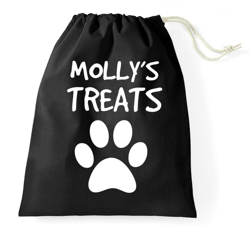 Personalised DOG NAME Dog/cat Cotton Drawstring Treat Bag With Etsy UK