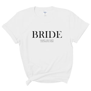 Custom Personalised Hen Party T shirts Team Bride Bridal Party Shirts Personalised Matching Tribe Bachelorette Hen Party Tops Bride To Be 3 Bride