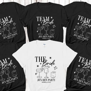 Personalised Hen Party T shirts Team Bride Bridal Party Shirts Personalised Matching Tribe Bachelorette Hen Party Tops Bride To Be Custom image 1