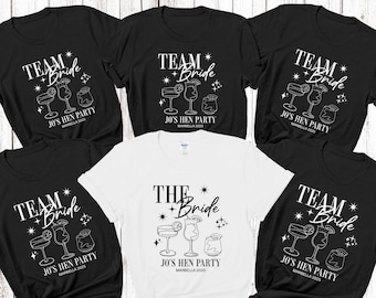 Camisetas personalizadas para despedida de soltera Camisetas para el equipo de la novia Camisetas para la fiesta nupcial Camisetas personalizadas a juego para la tribu de la despedida de soltera Tops para la futura novia Personalizado