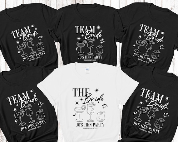 Personalised Hen Party T shirts Team Bride Bridal Party Shirts Personalised Matching Tribe Bachelorette Hen Party Tops Bride To Be Custom