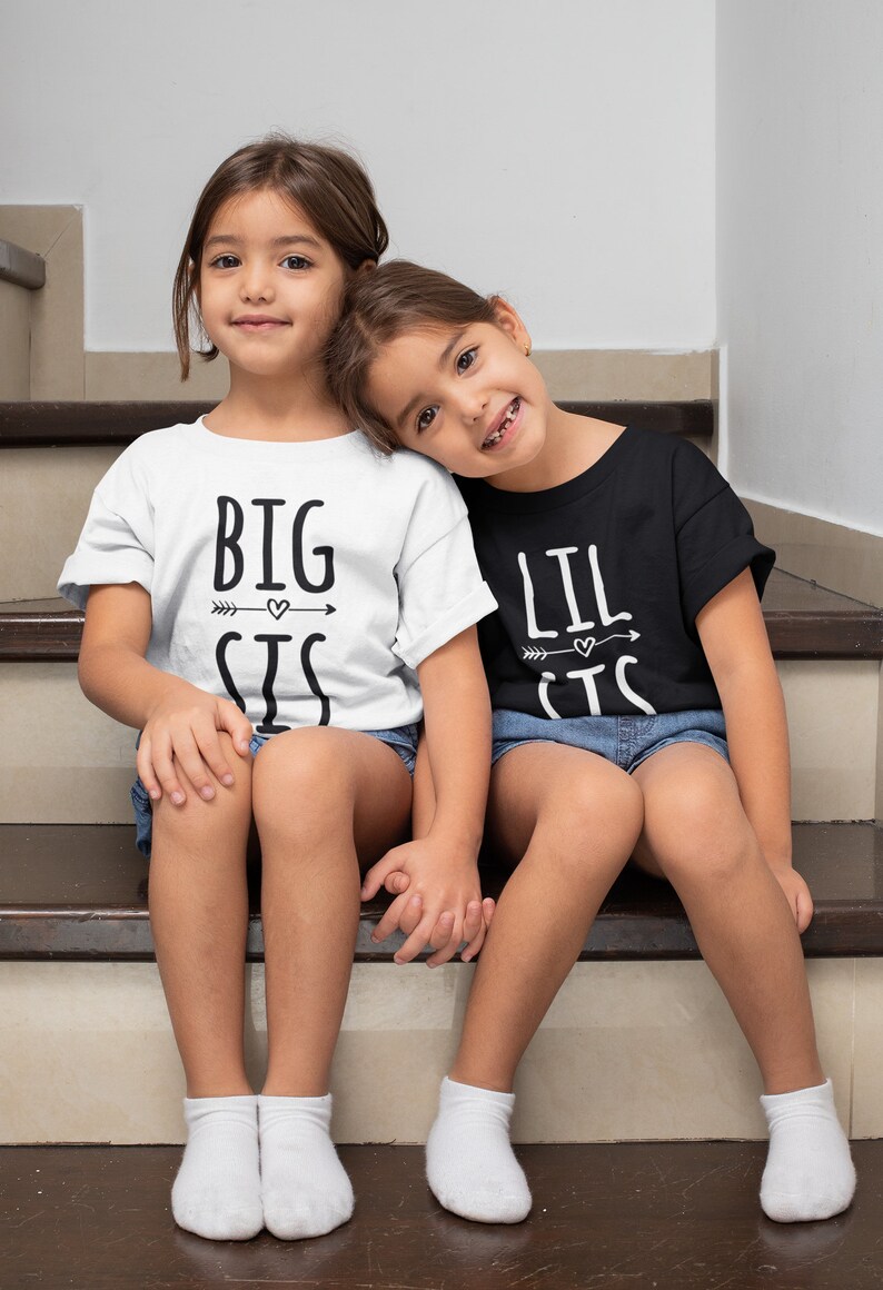 Big Sis Lil Sis Kids Tshirt Sibling Gift New Baby Child Etsy