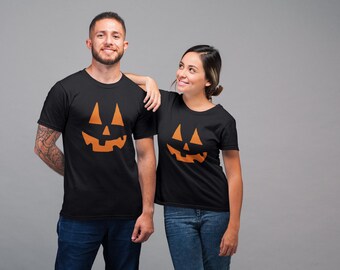 Pumpkin Face Couples His Hers Halloween Tshirt Fancy Dress Party Matching His Hers Outfit Halloween Shirt Halloween Shirts Couples Mr Mrs