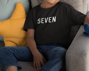 Seven Kids Tshirt Birthday Gift Party Child Sibling Celebration Present T Shirt 7 Year Old Seventh Birthday 7th Birthday