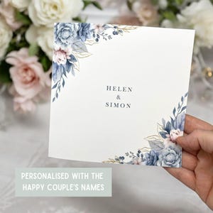 Personalisierte Hochzeitstagkarte, Jahrestagskarte, Verlobungskarte, Karte für Paar, Blumenhochzeitskarte, Blumenkarte, Aquarellkarte,