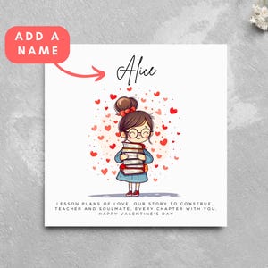 Personalisierte Valentinstag Karte Lehrer Partner Frau Freundin Karte Niedliche Cartoon Lehre Professor Schule College