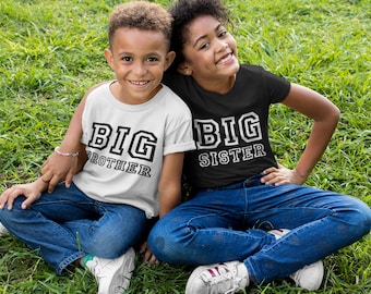 Big Brother Big Sister Kids T-Shirt Sibling Gift New Baby Child Sibling Matching Gift Baby Announcement Pregnancy Shirt
