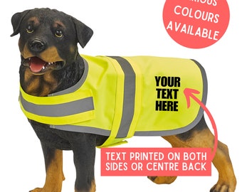 Chaleco reflectante de alta visibilidad con texto personalizado para perros, chaleco de seguridad para pasear perros, chaleco reflectante de alta visibilidad, ideal para pasear perros.