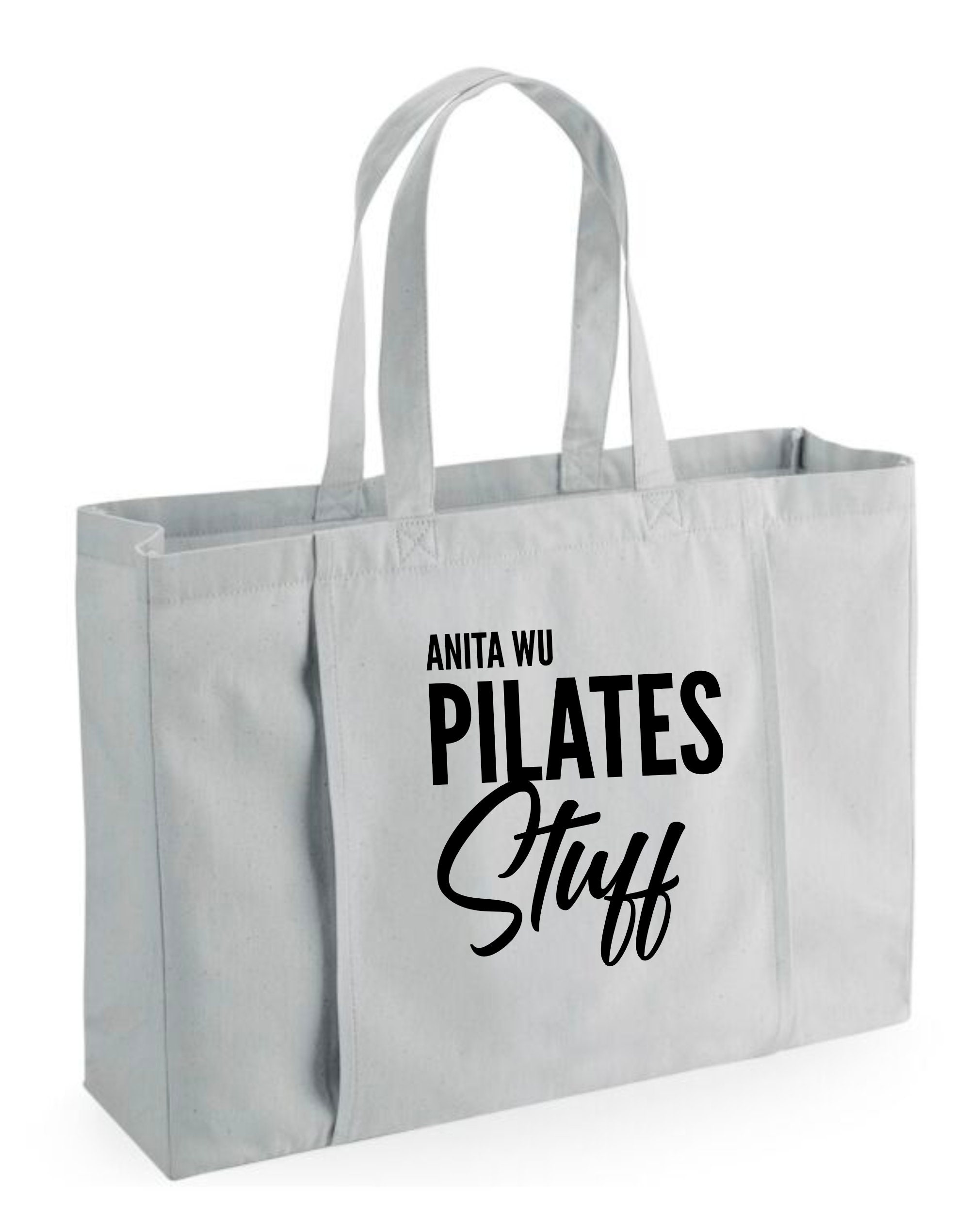 Personalised Name Pilates Stuff Organic Yoga Tote Bag, Custom Yoga