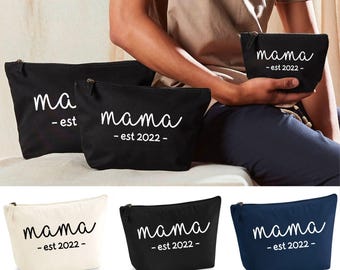 Mama established personalised year cosmetic make up storage bag, new mum bag, baby shower gift, pregnancy gift, personalised gift bag