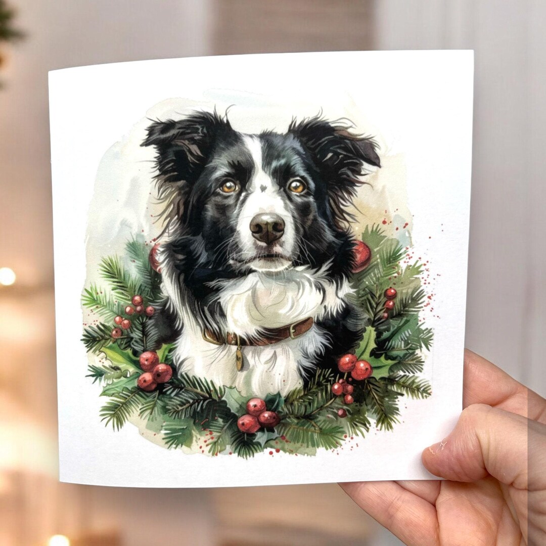 Border Collie Christmas Card, Card for Dog Owner, Pet Owner Xmas, Dog ...