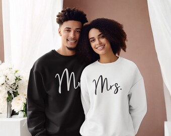 Mr und Mrs Paare Sweatshirt Mann Frau verheiratet Brautpaar Hochzeit Seine Hers Hochzeitsgeschenk Flitterwochen Gerade verheiratet Braut Bräutigam Ehemann Wifey