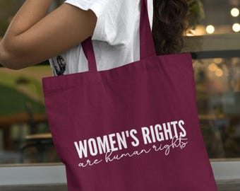 Prawa kobiet to prawa człowieka Lekka bawełniana torba na zakupy Wzmocnienie feminizmu Feministka Dziewczęca Siła Głosu Wsparcie