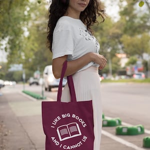 Me gustan los libros grandes y no puedo mentir. Bolsa de algodón ligera DES2. Regalo divertido. Ideal para amantes de los libros, estudiantes, bibliotecarios y aficionados a la lectura.