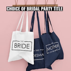 Bridal Party Bride Squad Tote Bag NAVY Hen Party Bachelorette Bride Bridesmaid Mother Bride Groom Maid of Honour Flower Girl Wedding Bag