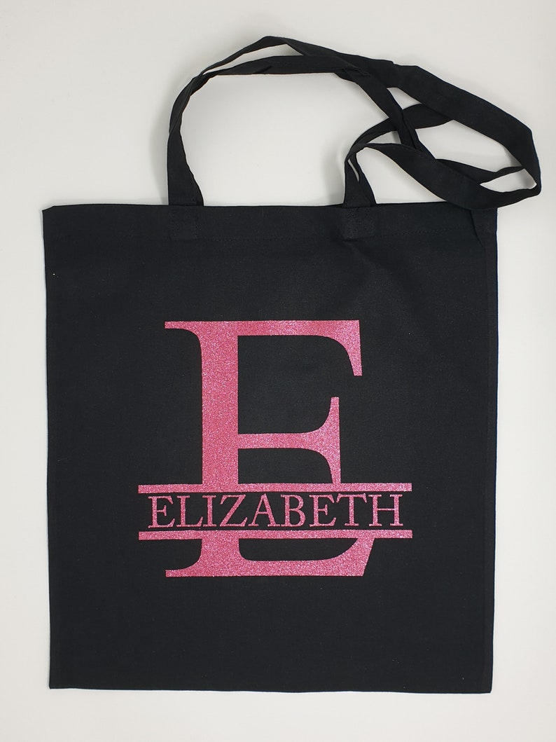 Personalised Tote Bag Name Initial Monogram Lightweight Cotton Etsy