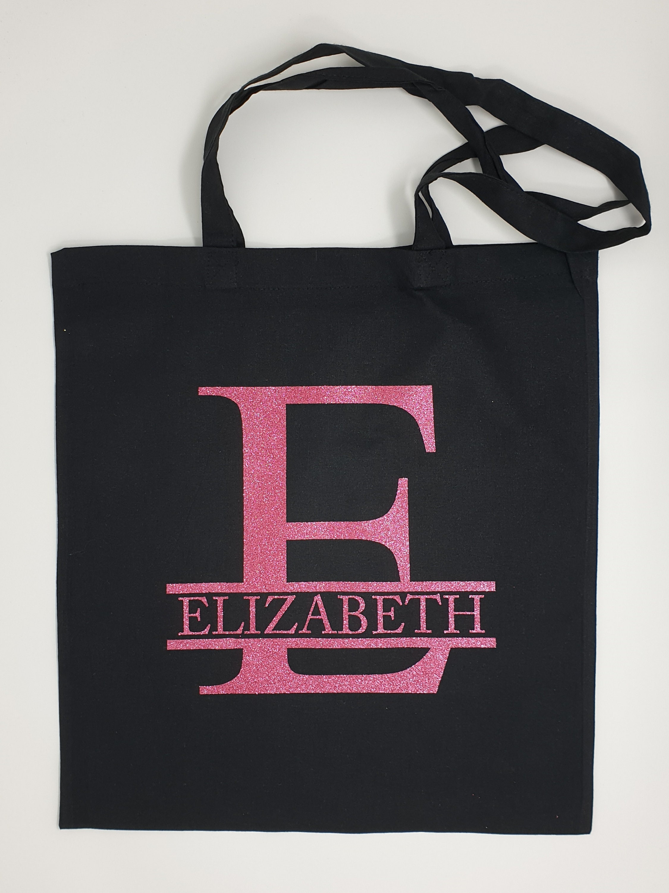 Personalised Tote Bag Name Initial Monogram Lightweight Cotton Etsy