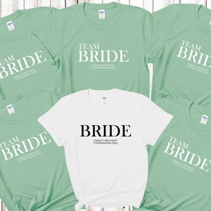 Custom Personalised Hen Party T shirts Team Bride Bridal Party Shirts Personalised Matching Tribe Bachelorette Hen Party Tops Bride To Be 3 image 1